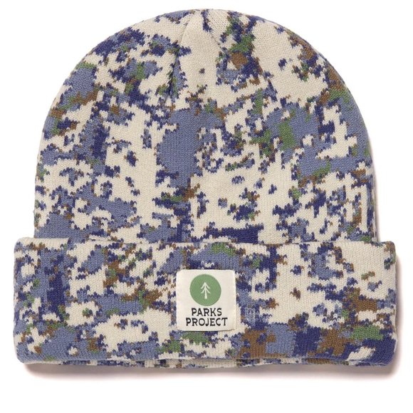 NWT Parks Project Yosemite Rocks Blue Digital Camo Beanie - Picture 1 of 1
